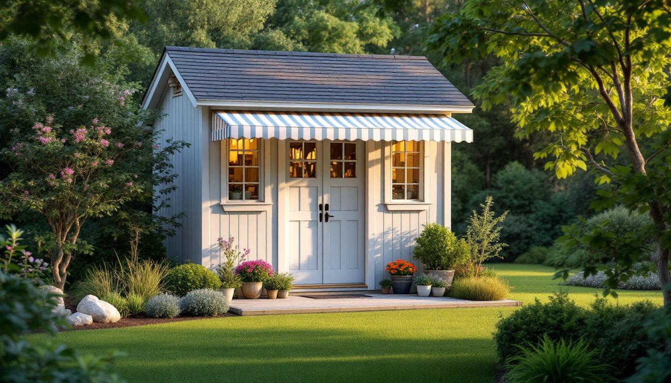 Abri jardin avec auvent : espace extérieur pratique et esthétique